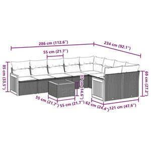 Maison exclusive - salon de jardin 10 pcs avec coussins noir résine tressée