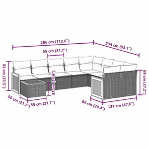 Maison exclusive - salon de jardin 10 pcs avec coussins noir résine tressée