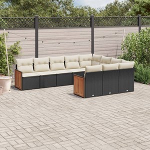Maison exclusive - salon de jardin 10 pcs avec coussins noir résine tressée