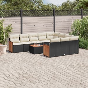 Maison exclusive - salon de jardin 11 pcs avec coussins noir résine tressée