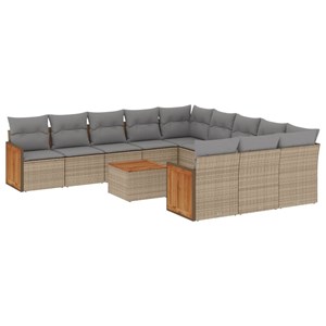 Maison exclusive - salon de jardin avec coussins 12 pcs beige résine tressée