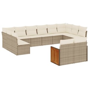 Maison exclusive - salon de jardin avec coussins 12 pcs beige résine tressée