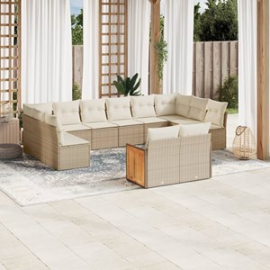 Maison exclusive - salon de jardin avec coussins 12 pcs beige résine tressée