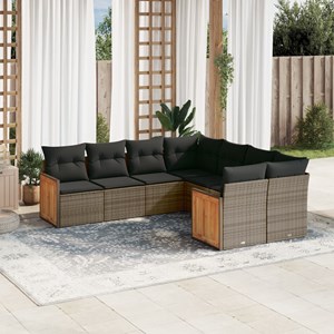 Maison exclusive - salon de jardin 8 pcs avec coussins gris résine tressée