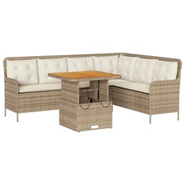 Maison exclusive - salon de jardin avec coussins 2 pcs beige résine tressée