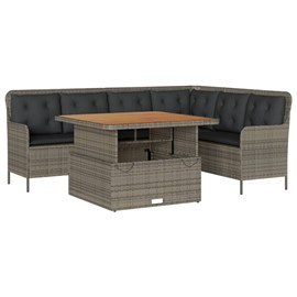 Maison exclusive - salon de jardin 2 pcs avec coussins gris résine tressée