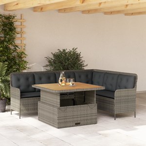 Maison exclusive - salon de jardin 2 pcs avec coussins gris résine tressée