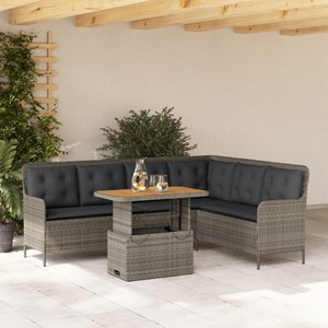 Maison exclusive - salon de jardin 2 pcs avec coussins gris résine tressée