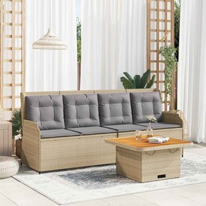 Maison exclusive - salon de jardin avec coussins 3 pcs beige résine tressée