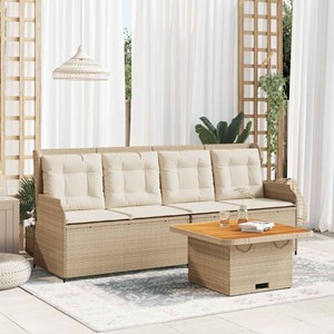 Maison exclusive - salon de jardin avec coussins 3 pcs beige résine tressée