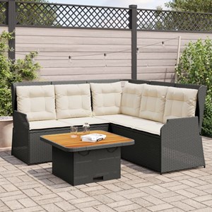 Maison exclusive - salon de jardin 4 pcs avec coussins noir résine tressée