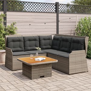 Maison exclusive - salon de jardin 4 pcs avec coussins gris résine tressée