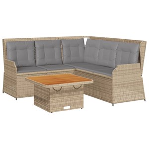 Maison exclusive - salon de jardin avec coussins 4 pcs beige résine tressée