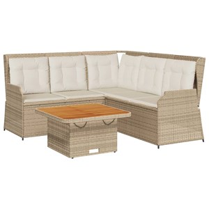 Maison exclusive - salon de jardin avec coussins 4 pcs beige résine tressée