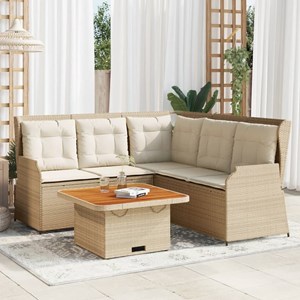 Maison exclusive - salon de jardin avec coussins 4 pcs beige résine tressée