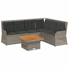 Maison exclusive - salon de jardin 5 pcs avec coussins gris résine tressée
