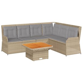 Maison exclusive - salon de jardin avec coussins 5 pcs beige résine tressée