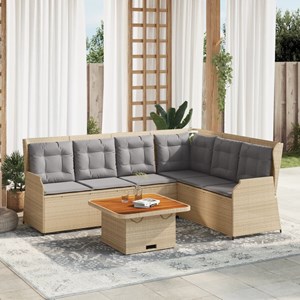 Maison exclusive - salon de jardin avec coussins 5 pcs beige résine tressée