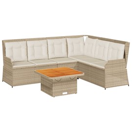Maison exclusive - salon de jardin avec coussins 5 pcs beige résine tressée