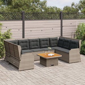 Maison exclusive - salon de jardin 7 pcs avec coussins gris résine tressée