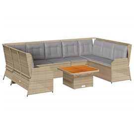 Maison exclusive - salon de jardin avec coussins 7 pcs beige résine tressée
