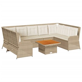 Maison exclusive - salon de jardin avec coussins 7 pcs beige résine tressée