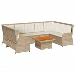 Maison exclusive - salon de jardin avec coussins 7 pcs beige résine tressée