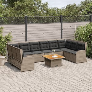Maison exclusive - salon de jardin 7 pcs avec coussins gris résine tressée