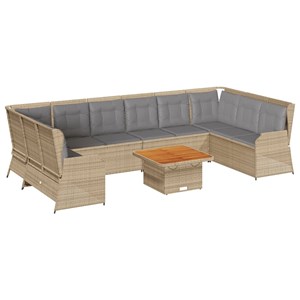 Maison exclusive - salon de jardin avec coussins 7 pcs beige résine tressée