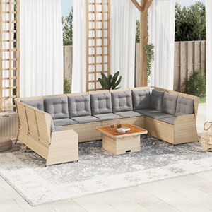 Maison exclusive - salon de jardin avec coussins 7 pcs beige résine tressée