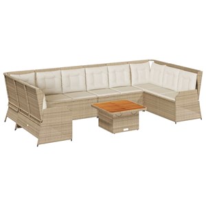 Maison exclusive - salon de jardin avec coussins 7 pcs beige résine tressée