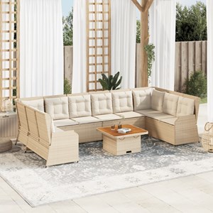 Maison exclusive - salon de jardin avec coussins 7 pcs beige résine tressée