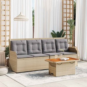 Maison exclusive - salon de jardin avec coussins 3 pcs beige résine tressée