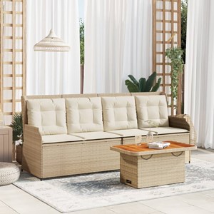 Maison exclusive - salon de jardin avec coussins 3 pcs beige résine tressée
