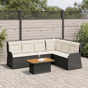 Maison exclusive - salon de jardin 5 pcs avec coussins noir résine tressée