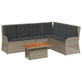 Maison exclusive - salon de jardin 5 pcs avec coussins gris résine tressée