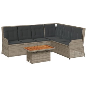 Maison exclusive - salon de jardin 5 pcs avec coussins gris résine tressée