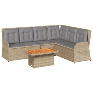 Maison exclusive - salon de jardin avec coussins 5 pcs beige résine tressée
