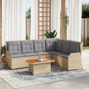 Maison exclusive - salon de jardin avec coussins 5 pcs beige résine tressée