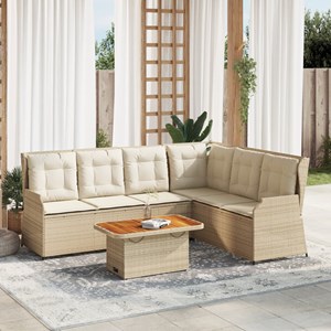 Maison exclusive - salon de jardin avec coussins 5 pcs beige résine tressée