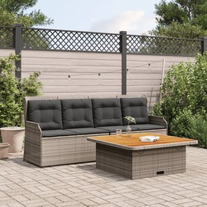 Maison exclusive - salon de jardin avec coussins 3 pcs gris résine tressée