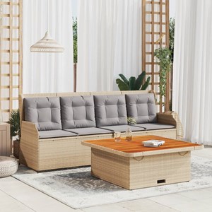 Maison exclusive - salon de jardin avec coussins 3 pcs beige résine tressée