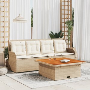 Maison exclusive - salon de jardin avec coussins 3 pcs beige résine tressée