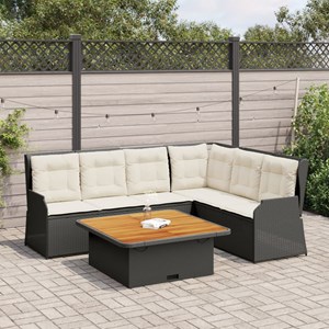 Maison exclusive - salon de jardin 5 pcs avec coussins noir résine tressée