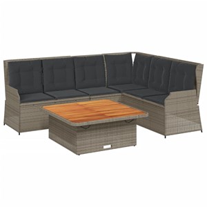 Maison exclusive - salon de jardin 5 pcs avec coussins gris résine tressée