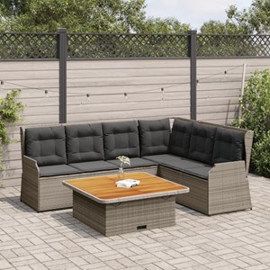 Maison exclusive - salon de jardin 5 pcs avec coussins gris résine tressée
