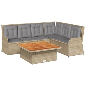 Maison exclusive - salon de jardin avec coussins 5 pcs beige résine tressée