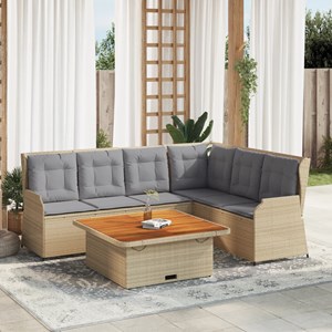 Maison exclusive - salon de jardin avec coussins 5 pcs beige résine tressée