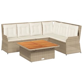 Maison exclusive - salon de jardin avec coussins 5 pcs beige résine tressée