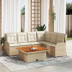 Maison exclusive - salon de jardin avec coussins 5 pcs beige résine tressée
